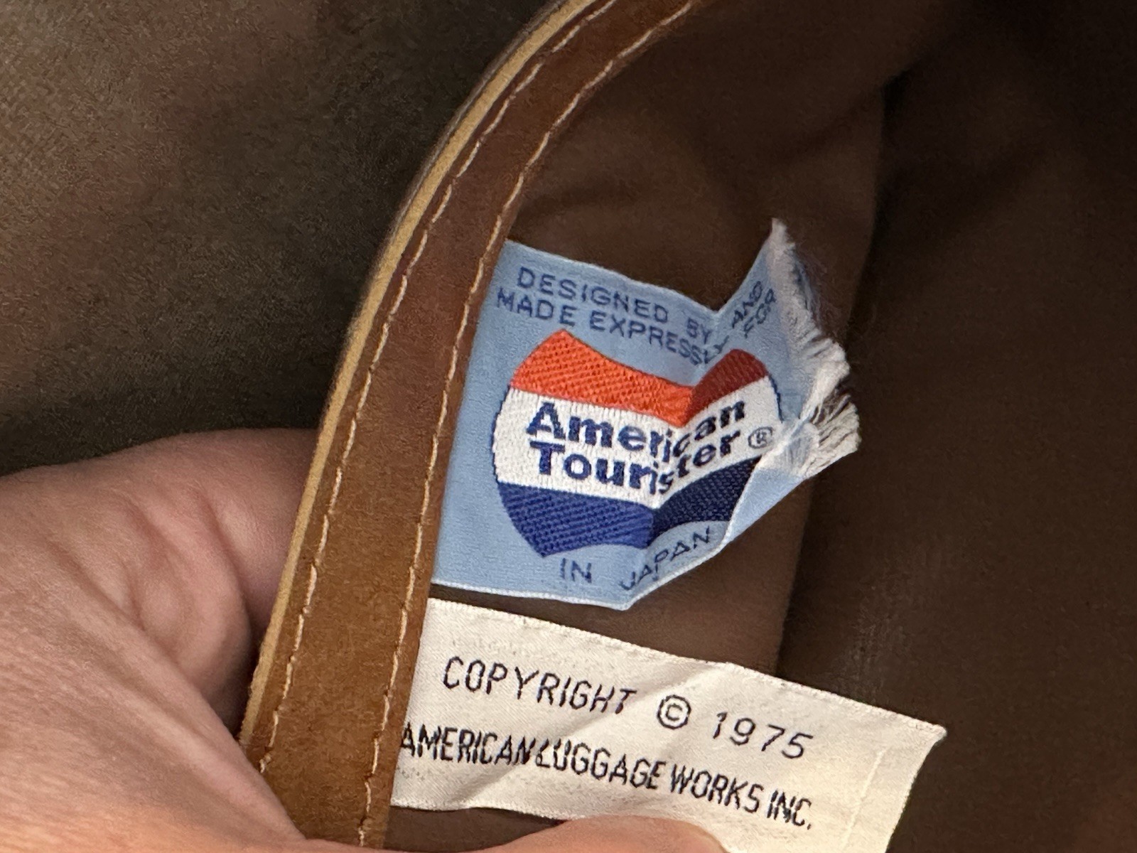 American Tourister Vintage Brown Faux Leather Duffle Bag 1970s Lightweight