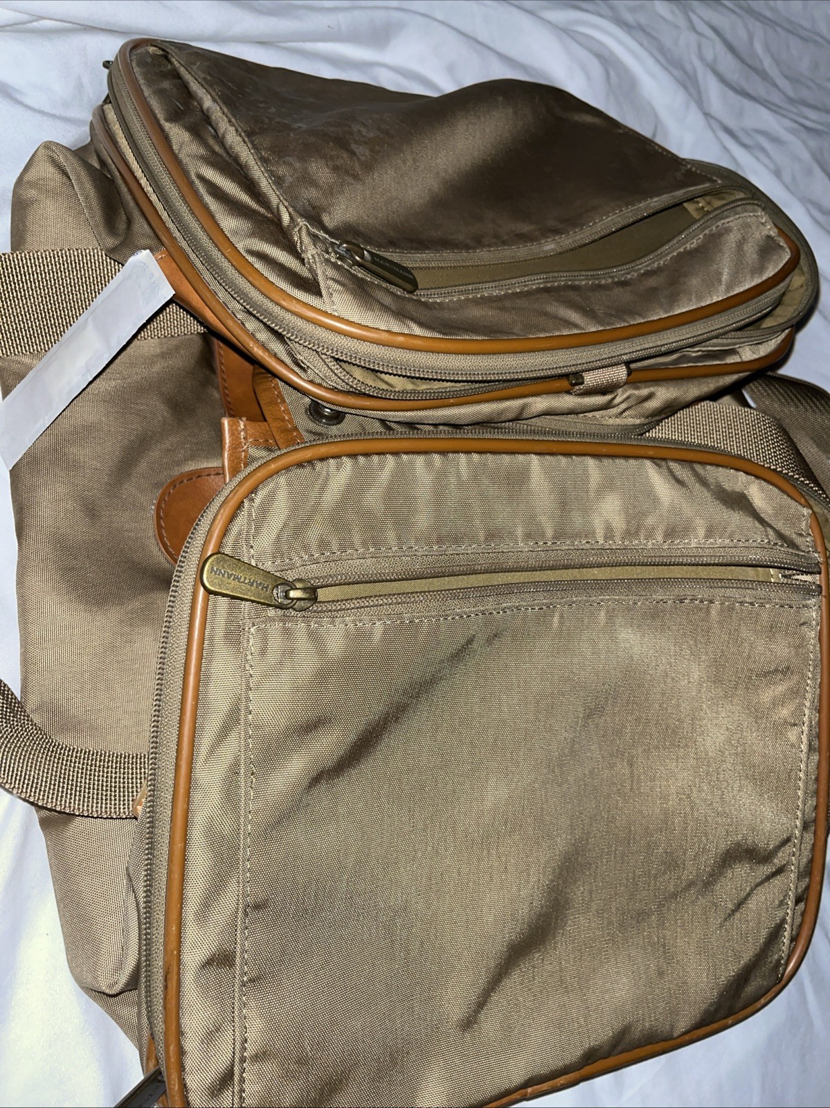 Vintage Hartmann Packcloth Club Bag- Khaki-Conveniently Lightweight 20” Duffle