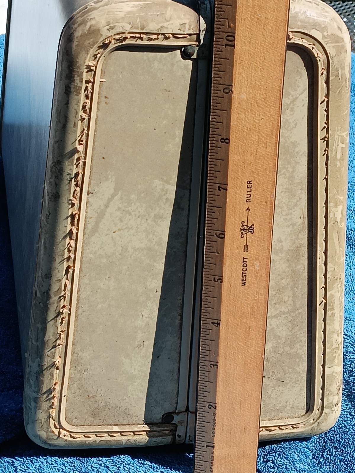 VTG 1950s Samsonite Shwayder KEY Mrble Cream Suitcase Luggage 4521 15″ x 10 x 7