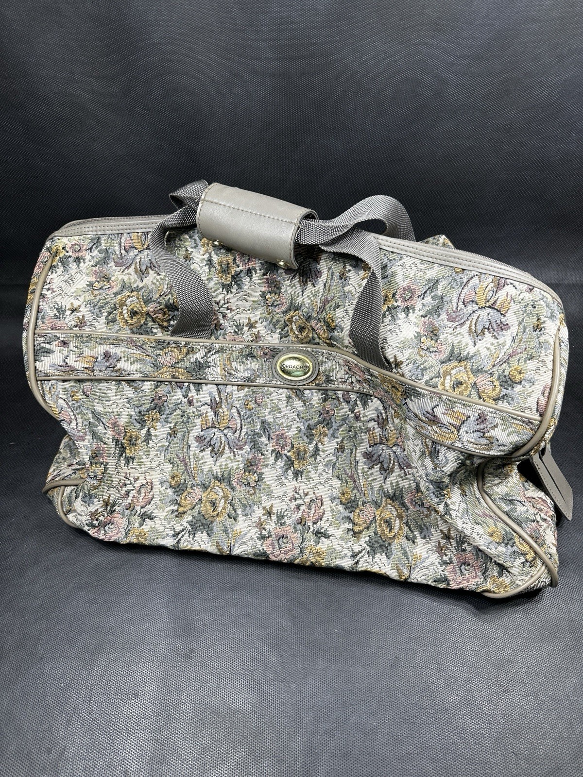 Vintage Jordache Floral Cottagecore Tapestry Carpet Bag Carry On Weekender 20”