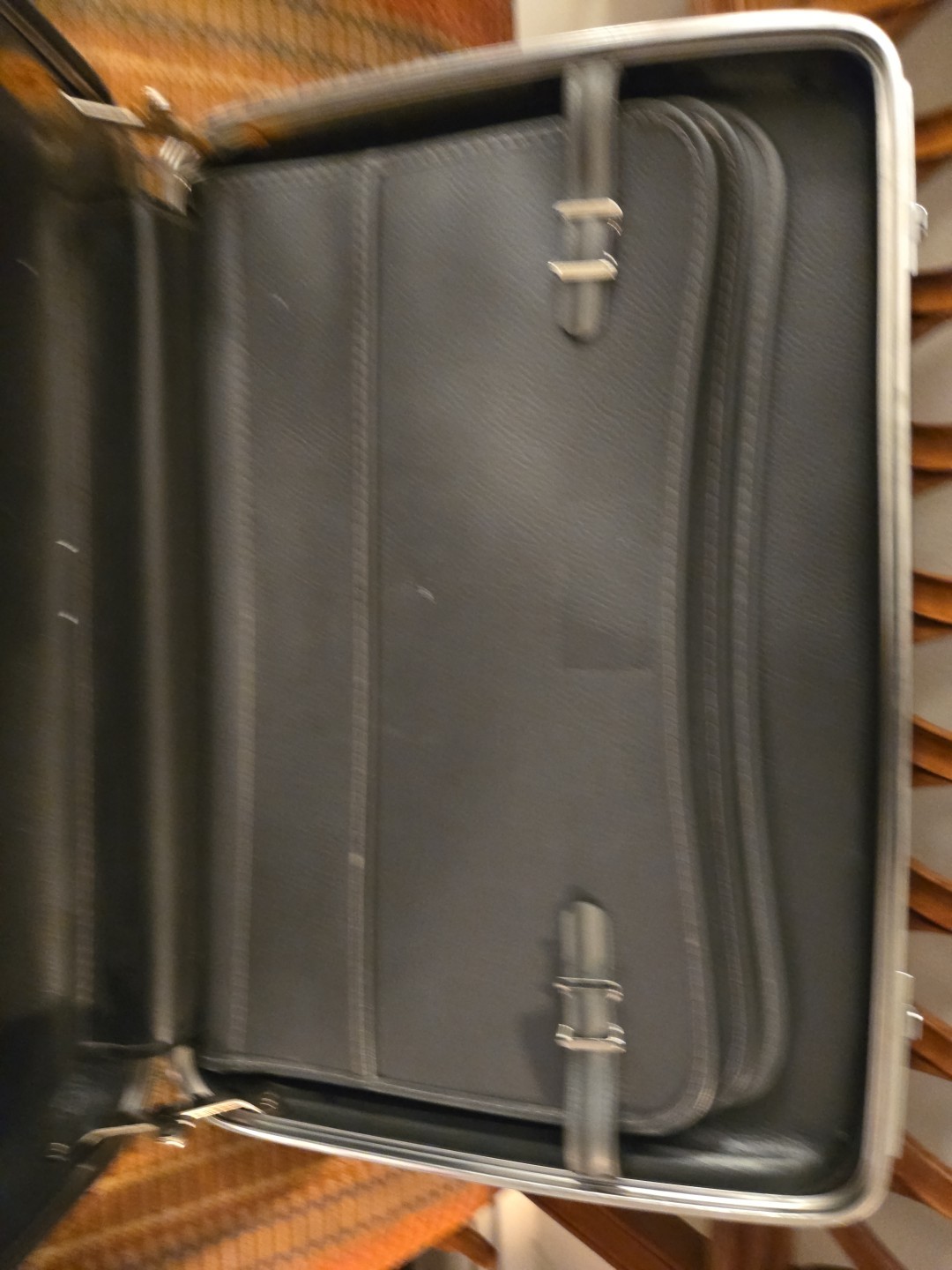 Tiara American Tourist Vintage Grey Hardcover Suitcase Computer & Paper Files