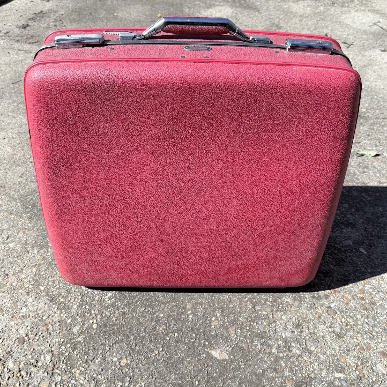 Vintage American Tourister Tiara Hard Shell Luggage Set 2pc Red Plastic USA