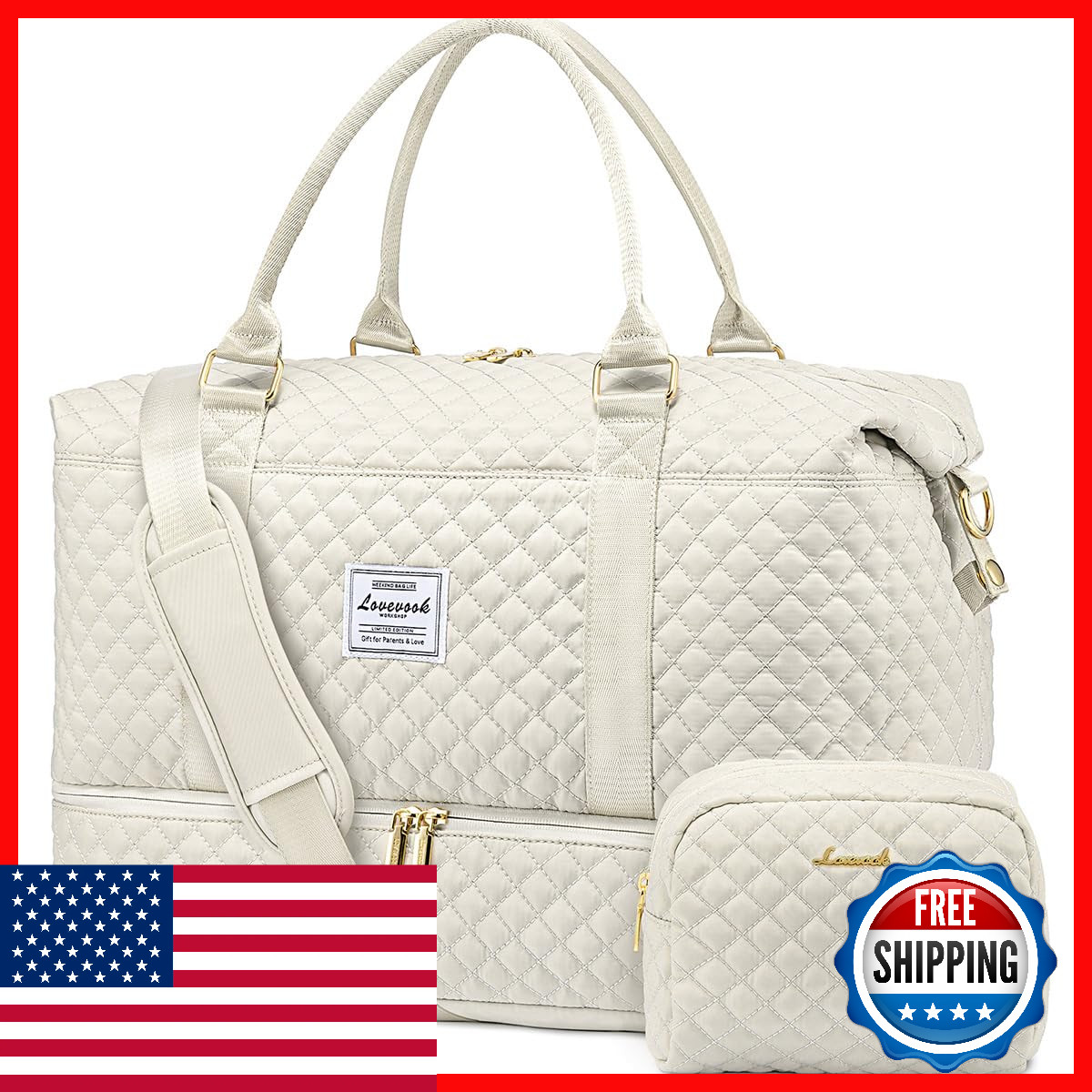Lovevook Travel Duffle Bag Weekender Bags For Women Shoe Compartment Carry On