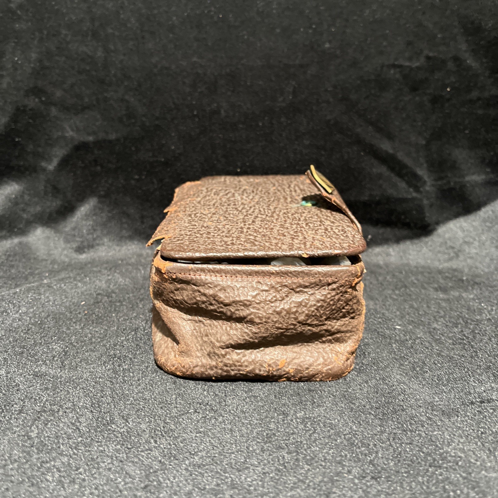Vintage Early 20th Century Leather Silk Interior Make Up Case Dock Kit