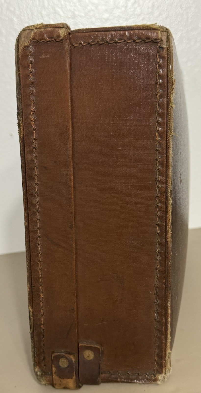 1952 ERII/ Brown Leather Suitcase Tan Suitcase Travel Case 16” L X 10” T X 4”W