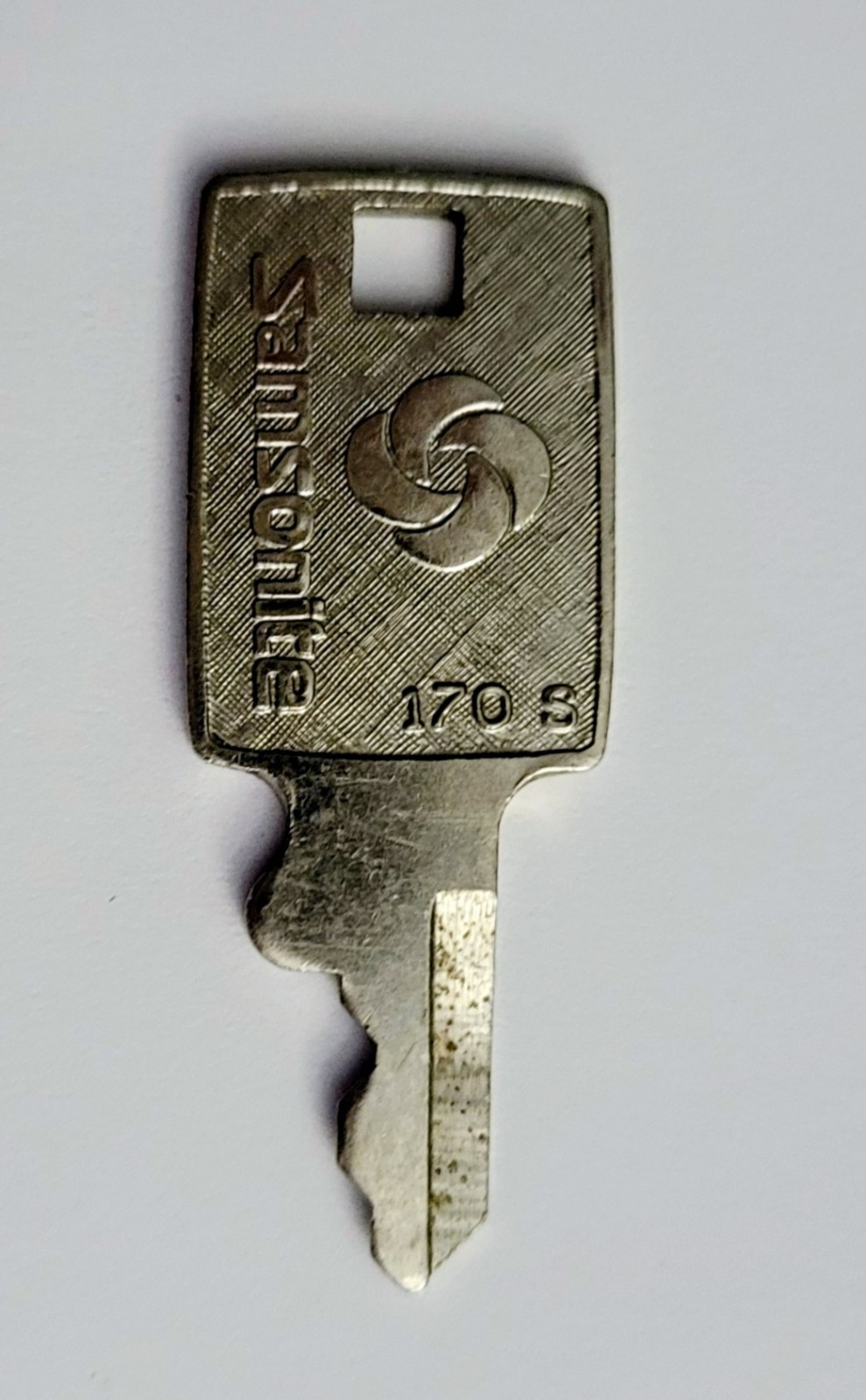 Vintage Samsonite Luggage 170S Suitcase Key Silver Tone Square Hole
