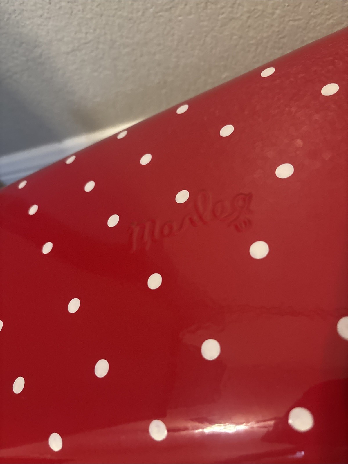 Maileg Storage Suitcase, Small, Red With Dots! New