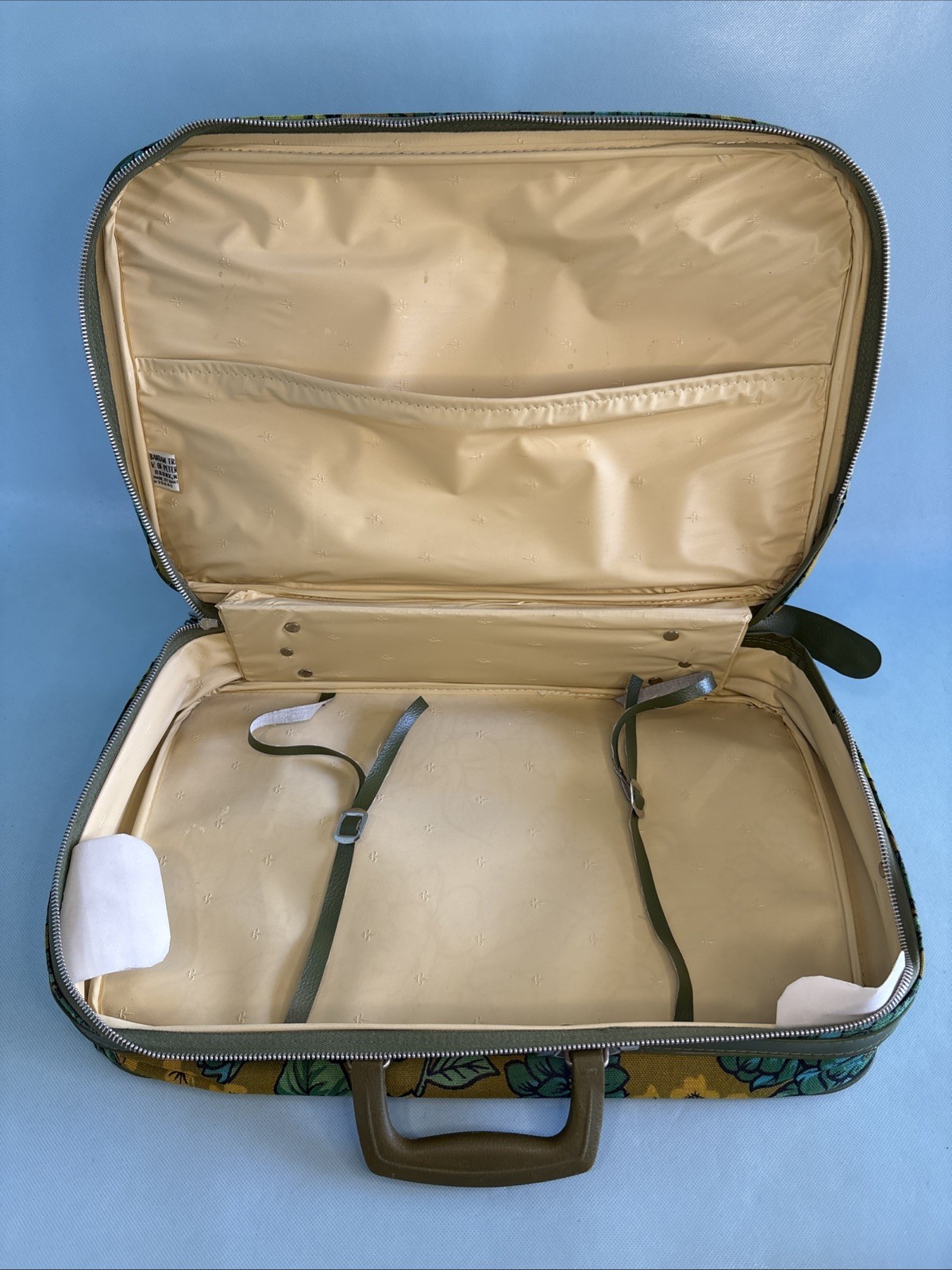 2 Vintage Bantam Travelware Suitcase 60s 70s Flower Power Blue Green – EXCELLENT