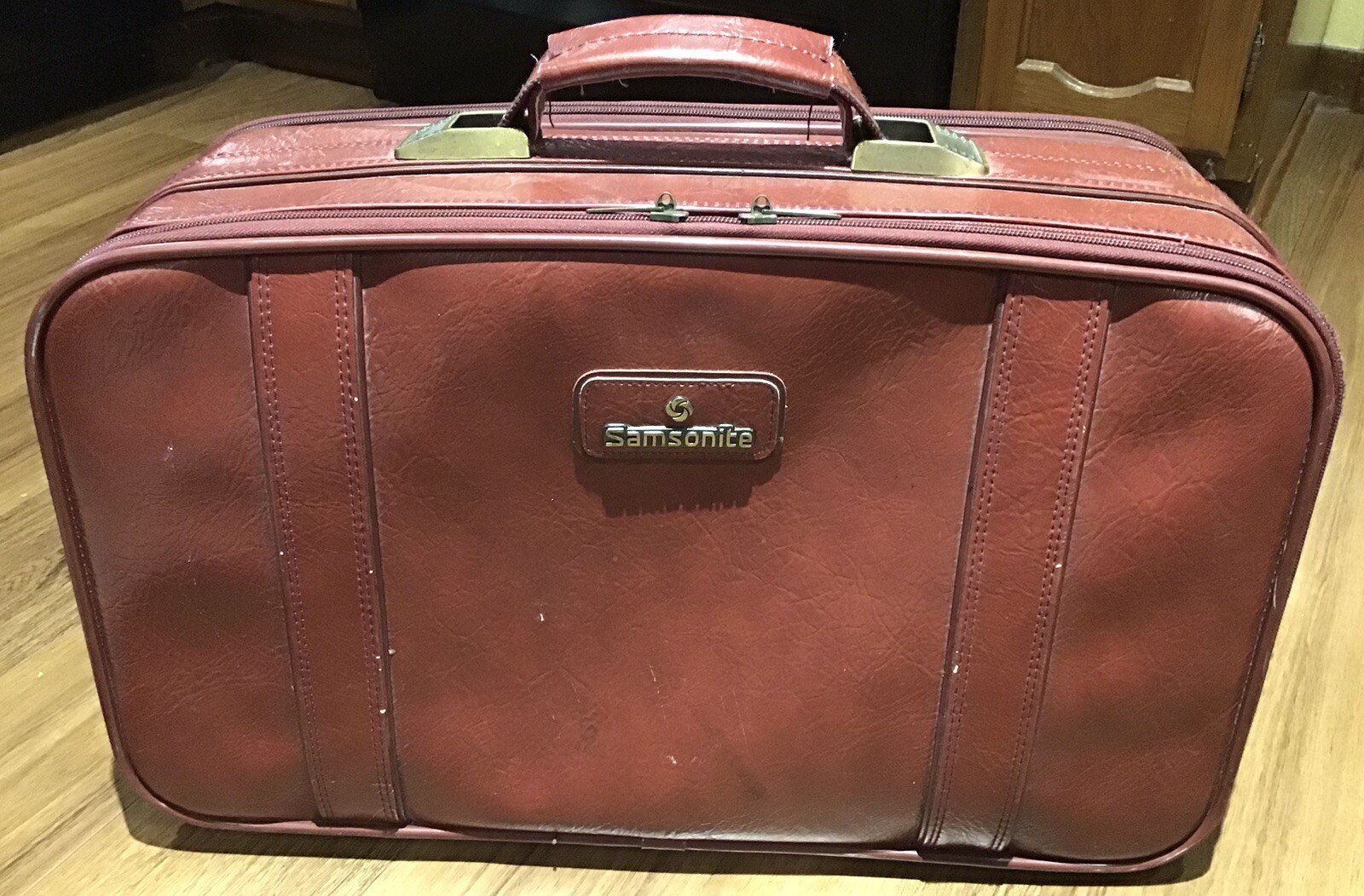 Vintage 70’s Samsonite Sonora Luggage Set Carry-On & Suitcase Burgundy Maroon