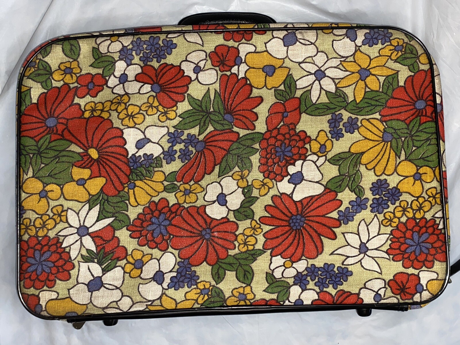 Vtg 60s/70s TRAVEL BAG SUITCASE RETRO Flower Power Mod Retro K- Line