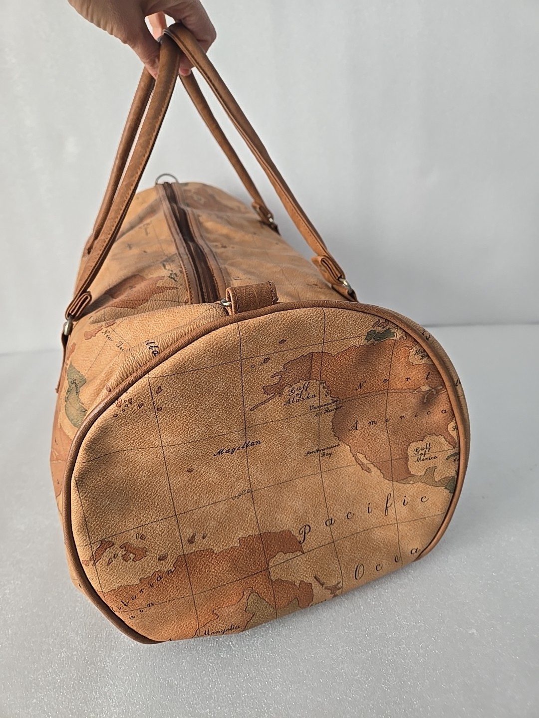 Vintage Magellan World Map Duffel Bag Weekender Carry-On 1990s