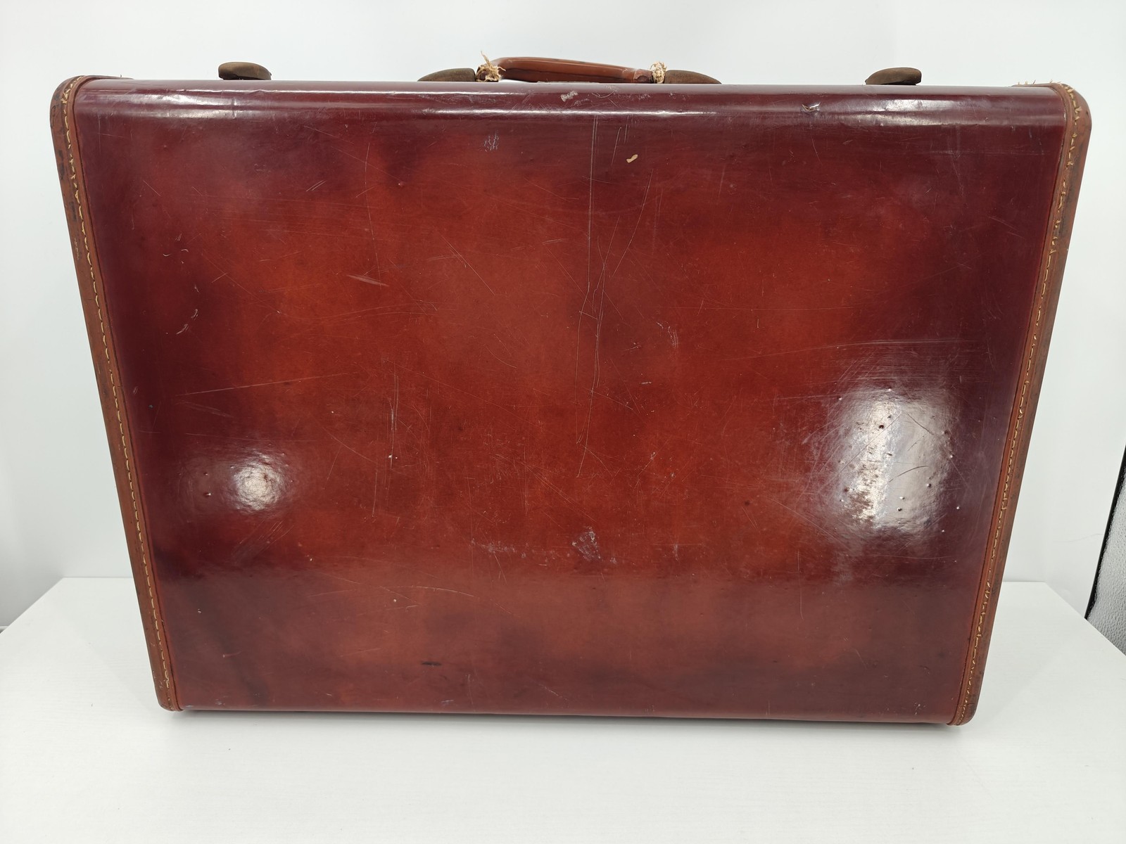 Vintage 50s Samsonite Hard Sided Suitcase Burgundy Red Shwayder Bros Denver Key