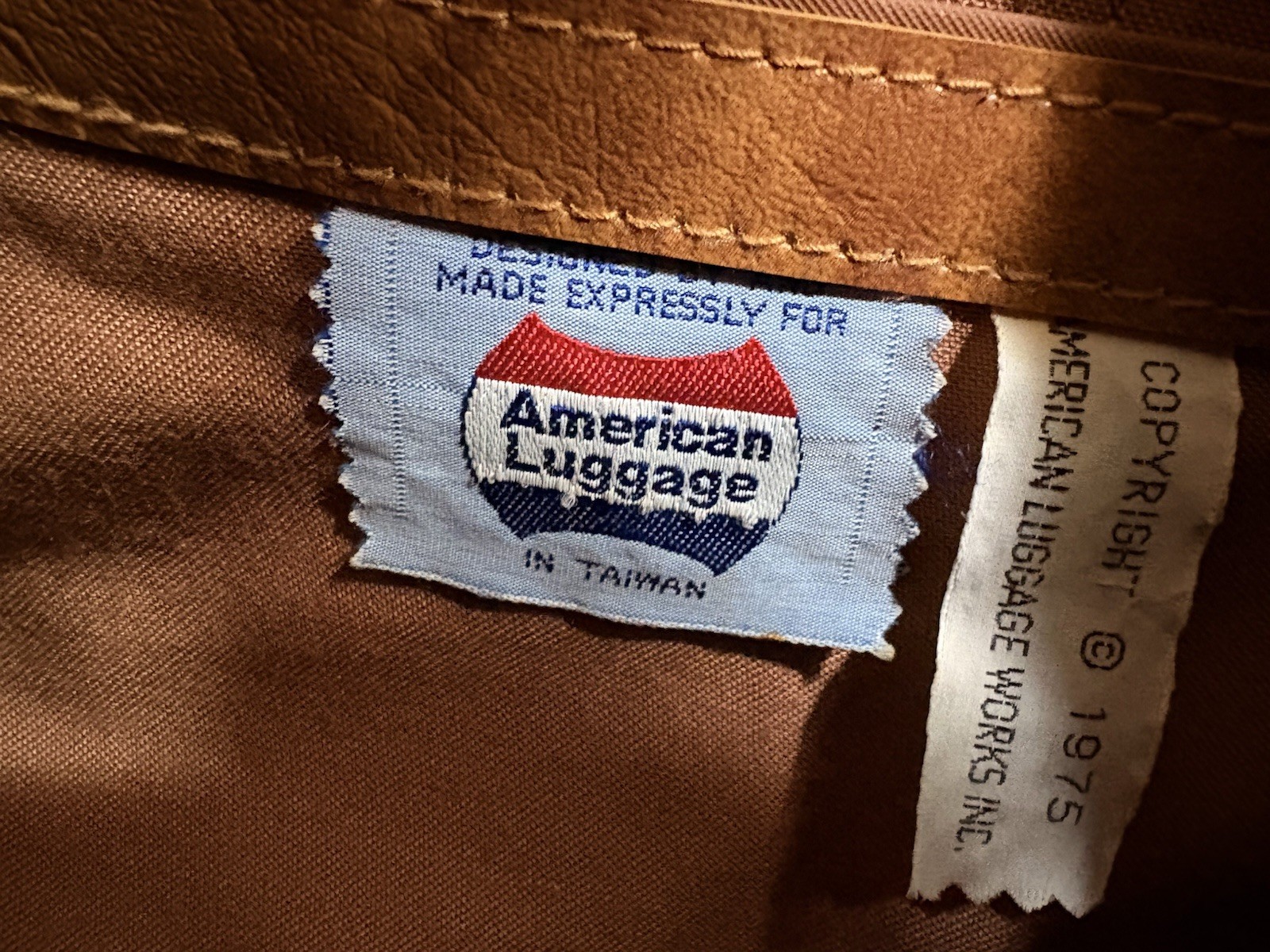American Tourister Vintage Travel Shoulder Bag 1975 Brown Vinyl