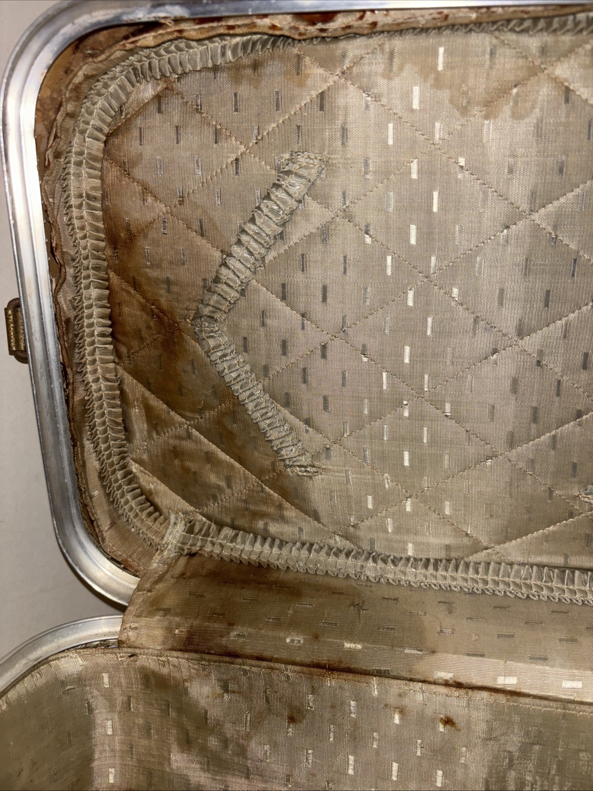 Vintage US Luggage train case luggage Green- Dirty- See All Pictures