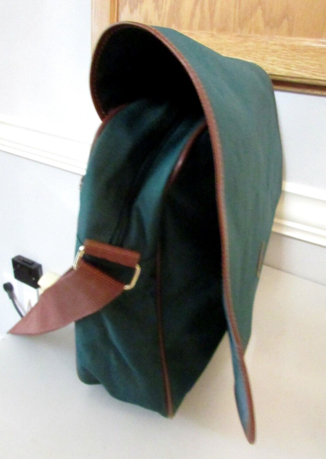 Vtg Ralph Lauren Polo Fragrances Large Green Canvas Shoulder Messenger Bag