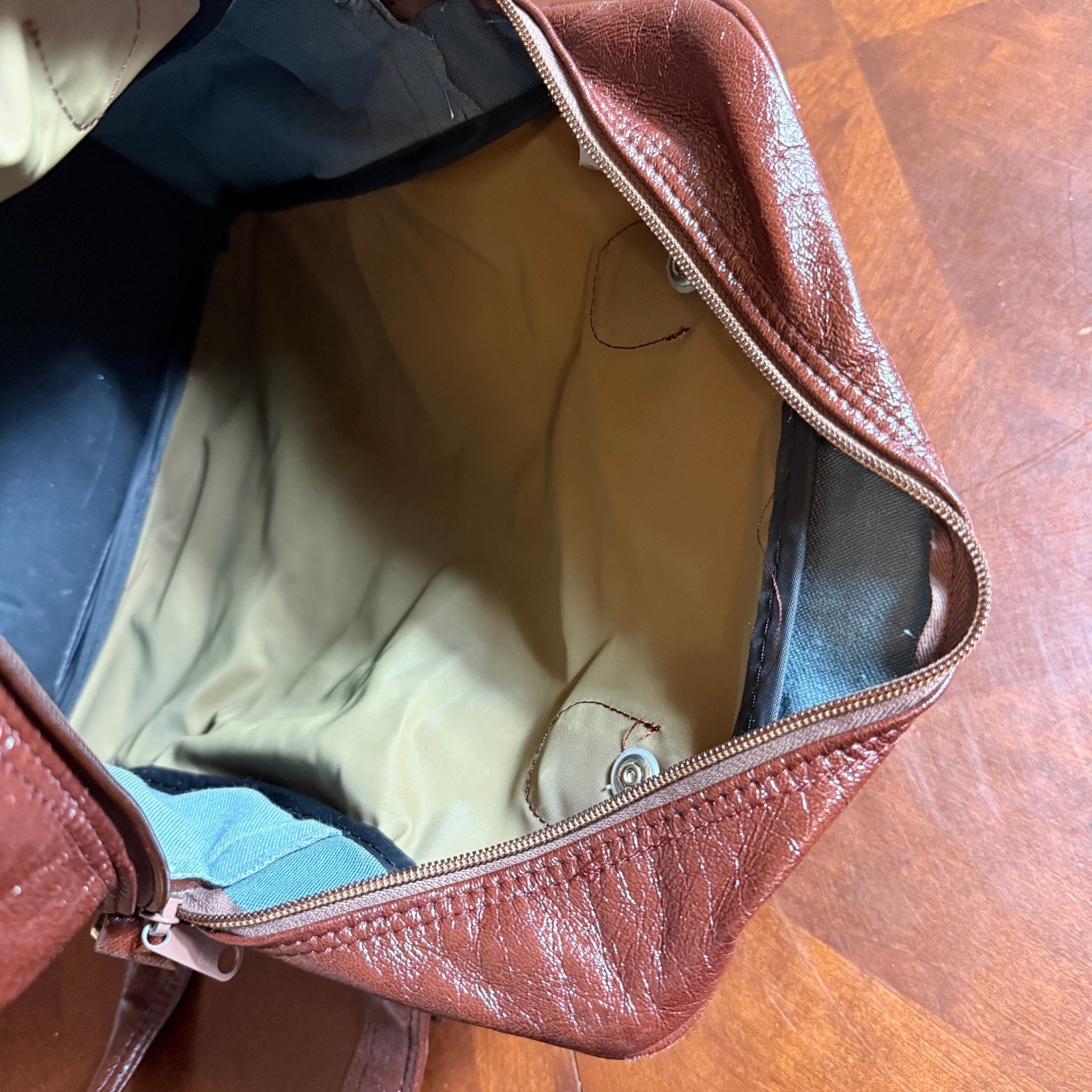 Vintage John Weitz Carry On Luggage Bag Brown Tan Canvas Duffel Shoulder Strap
