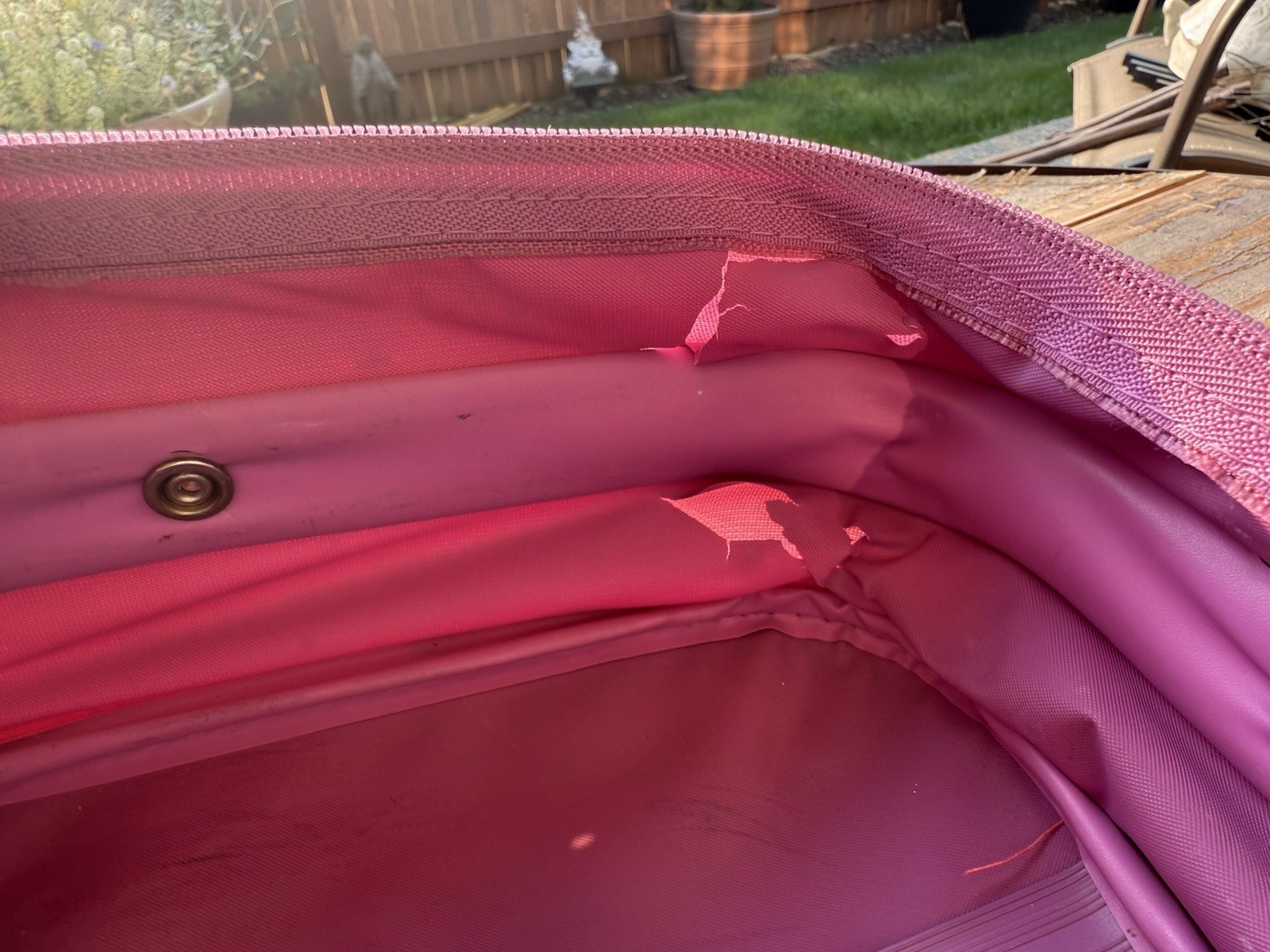 Vintage Pink “Going to Grandmas” Kids Suitcase. Mercury Luggage. 16″x10″x5″.