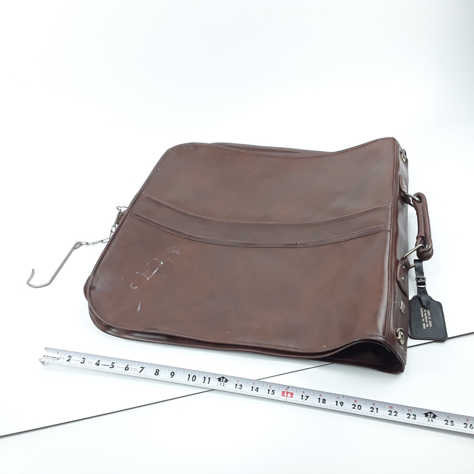 American Tourister Escort Garment Bag Luggage Vintage Faux Leather Brown