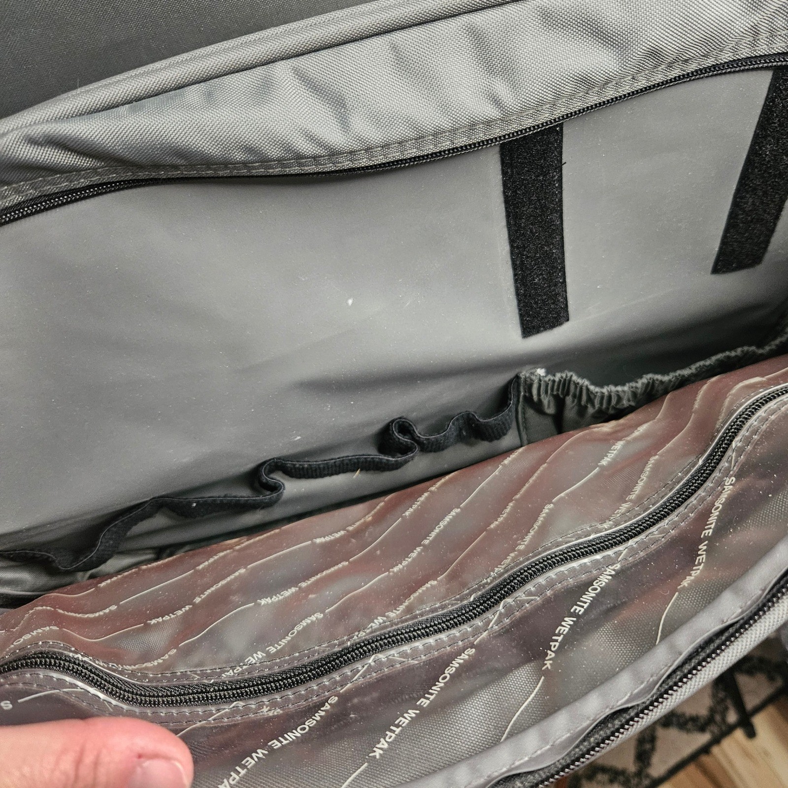 Vintage Samsonite Gray Nylon Travel Briefcase Laptop Bag Wetpak Lockable Gray