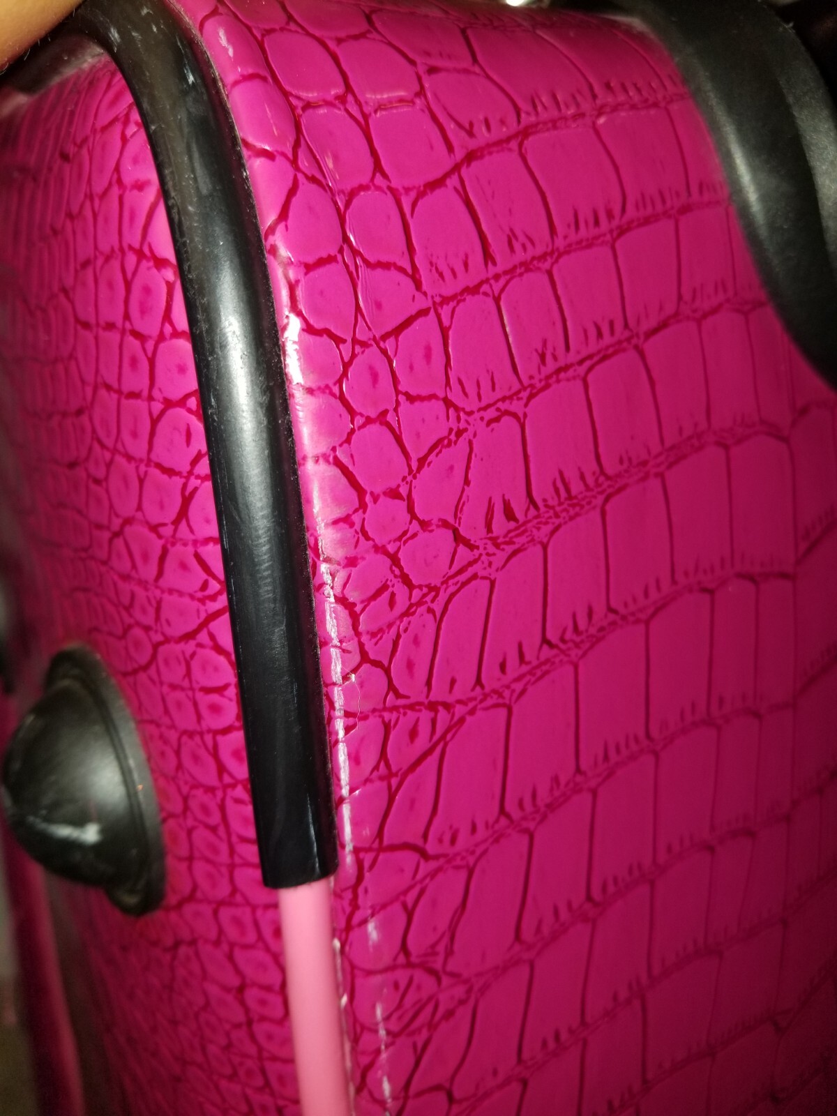 Vintage G by Guess Faux croc pink luggage carry on