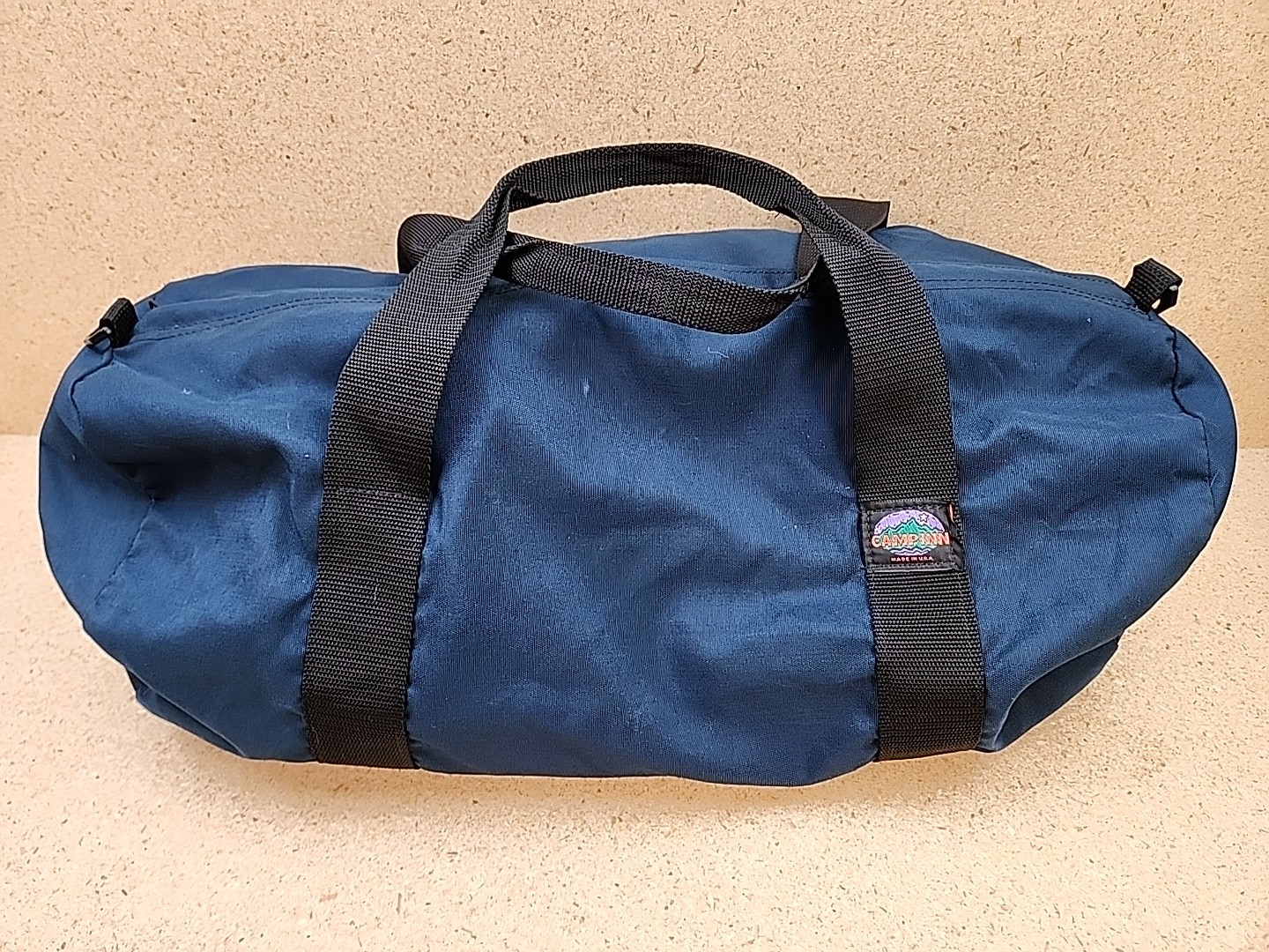 Vintage Camp Inn Cordura Made In USA Dark Blue Travel Duffel Bag 19×24