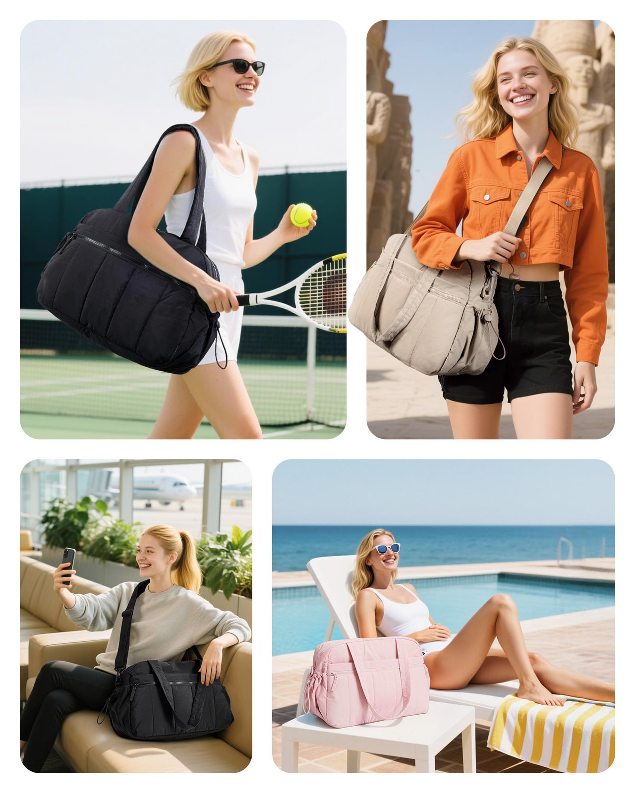 Bagsmart Duffle Bag For Travel Gym Bag For Women Wet Pocket Carry On Weekender