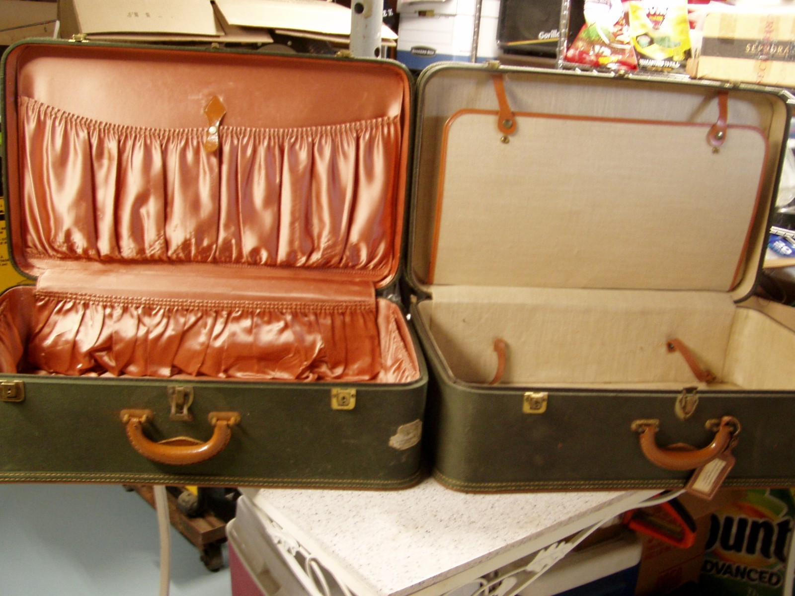 Vintage Pair Leeds Custom Luggage Suitcases Fifth Avenue, N.Y.N.Y.