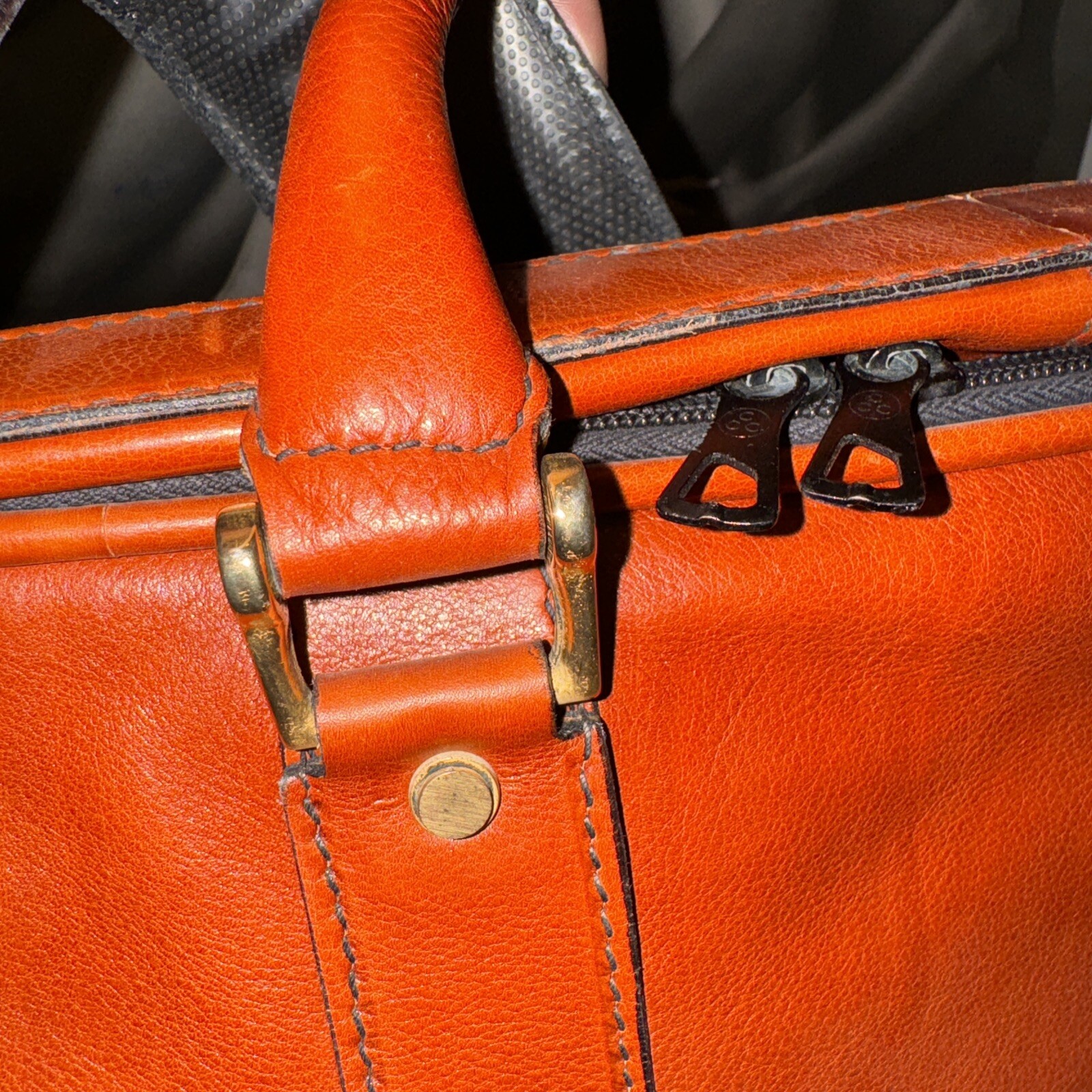 Bally Burnt Orange leather suitcase Carry On Mint Vintage