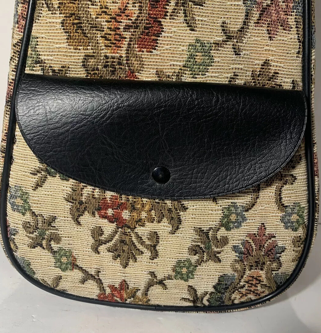 Vintage ~Feather Lite~Tapestry Travel Bag For Shoes~Bell Shape~Outside Pocket