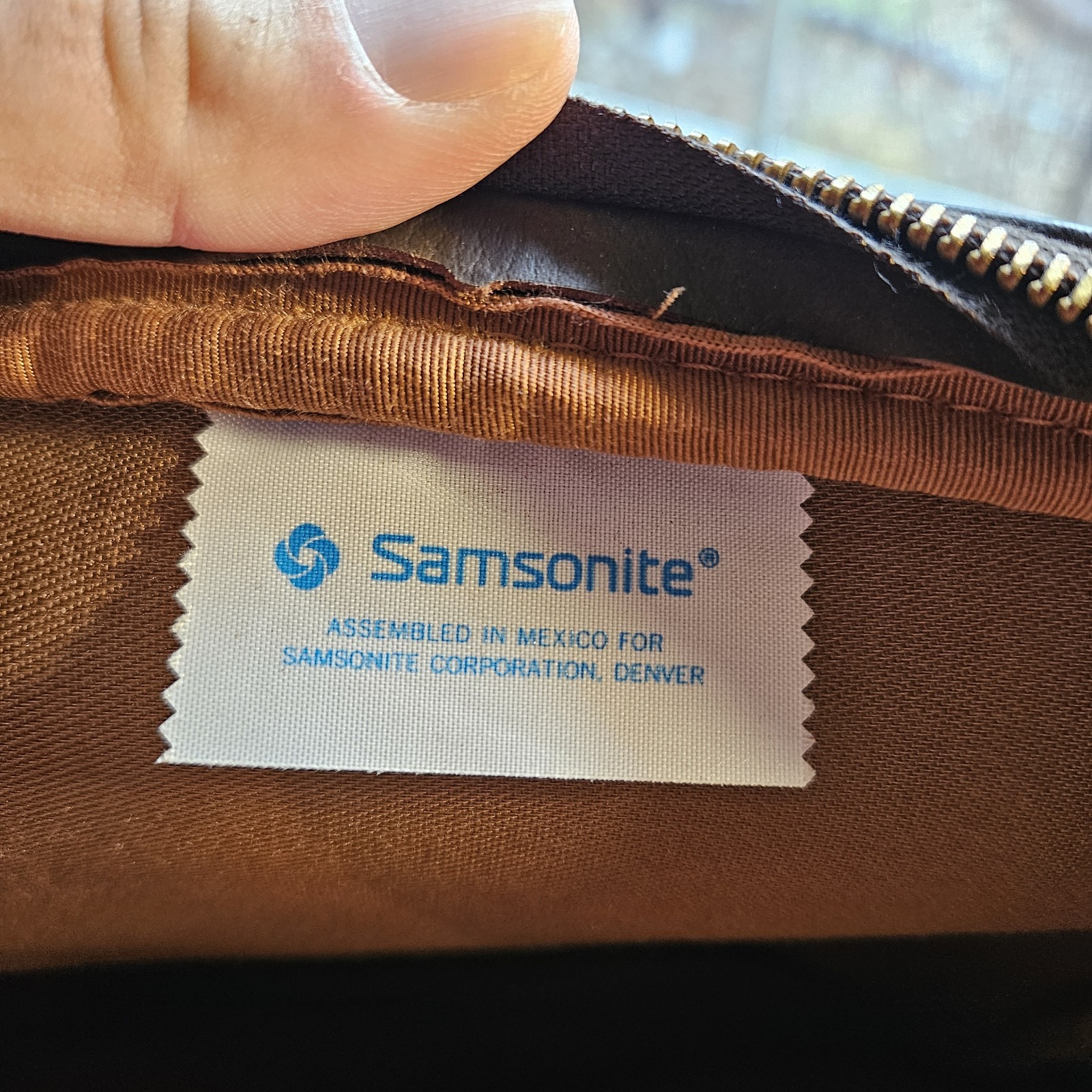 Vintage Samsonite Leather Shoulder Bag Carry-On Luggage Men’s Dark Brown Clean!