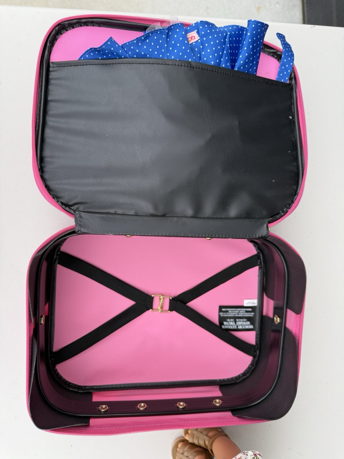 Vintage Pink “Going to Grandmas” Kids Suitcase. Mercury Luggage. 12″x10″x5″.