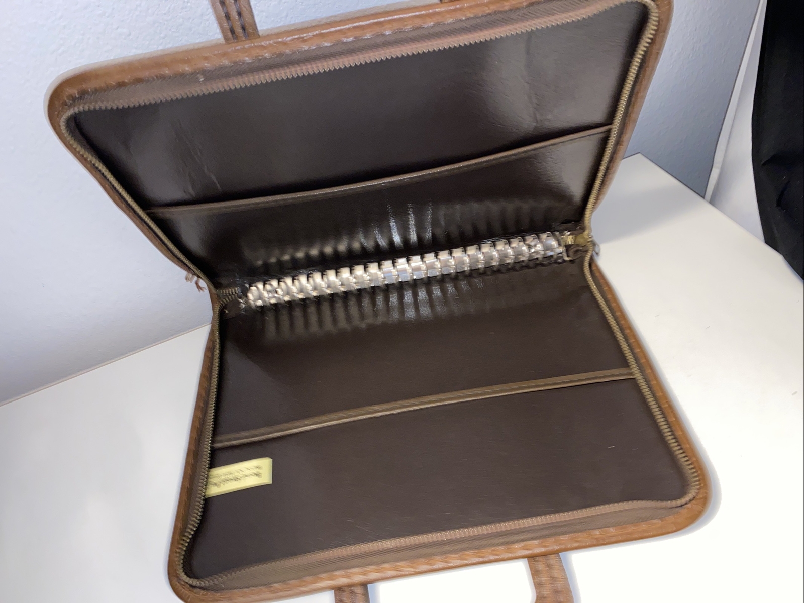Vintage Brown Vinyl Bond Street Portfolio Briefcase 1970s With Handles Zipper