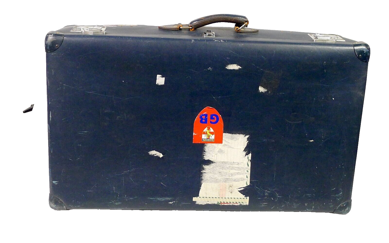 Vintage 1950’S Large Globe-Trotter Suitcase Blue Hard Shell Luggage #2
