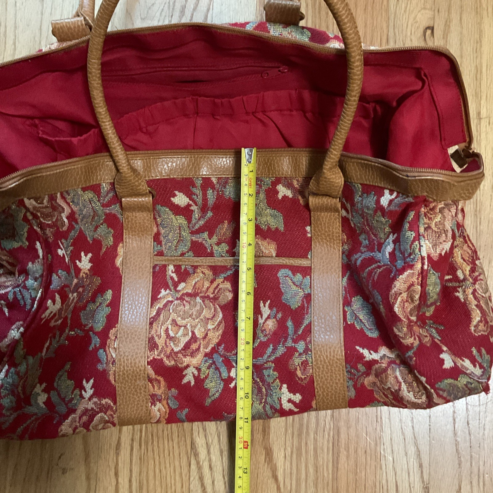 Vintage Floral Tapestry Duffel Bag Carry-On Luggage Weekend Travel Tote 12X12X8