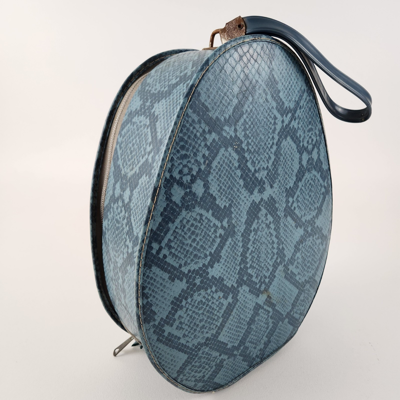 Vintage 1950s Faux Snakeskin Travel Case 12 x 10 x 5 inches