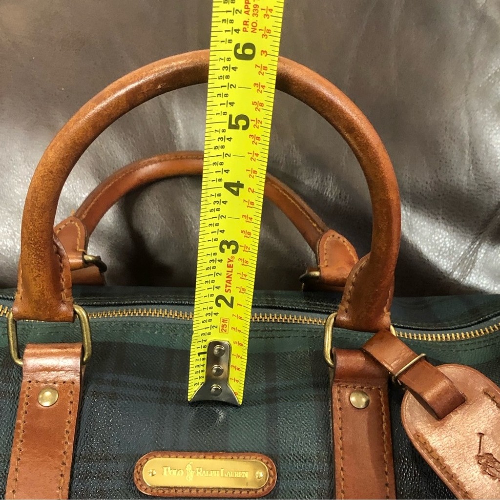 RALPH LAUREN Black Watch Plaid Boston Weekend Travel Duffle Doctors Bag 40cm