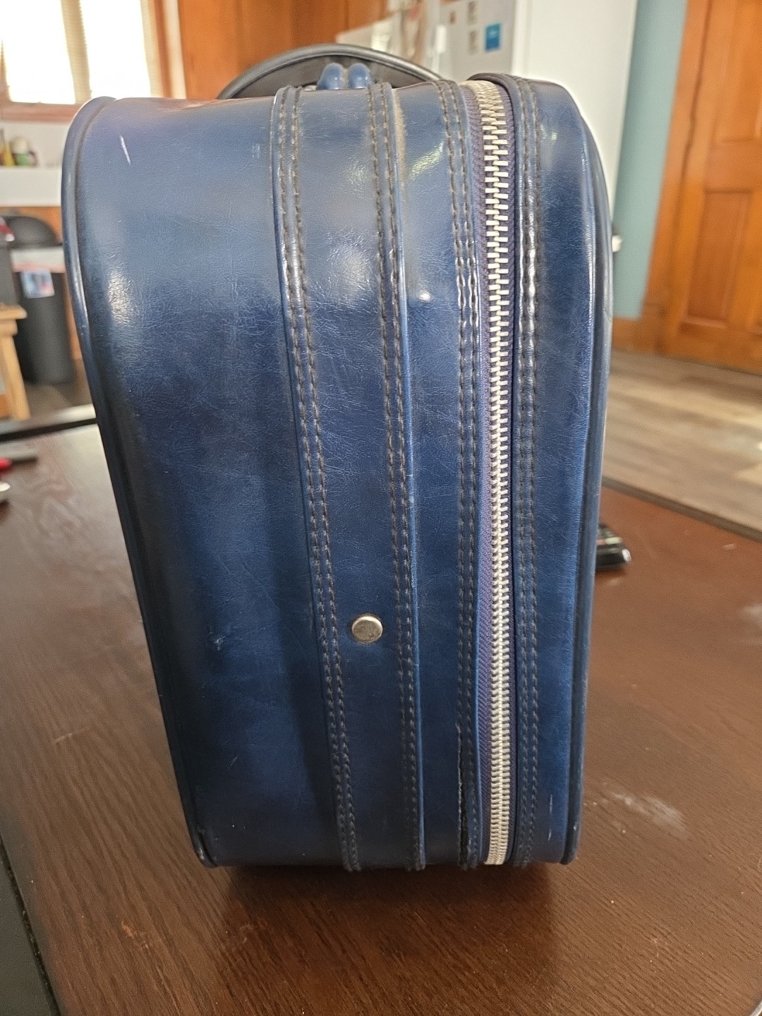 Vintage Blue Suitcase Luggage Retro 80s