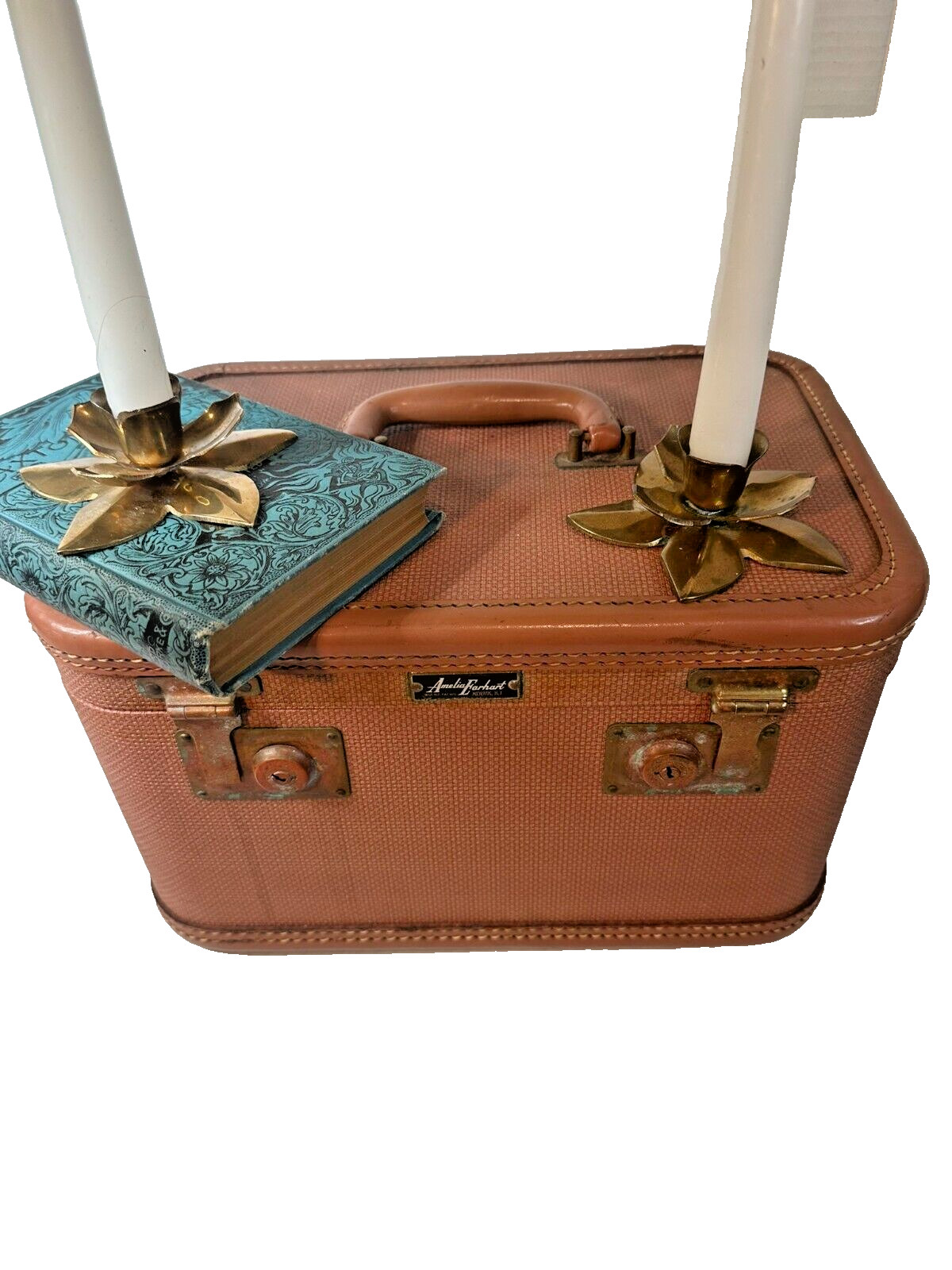 Vintage Amelia Earhart Train Case; Caramel colored; AMAZING PIECE! VGC
