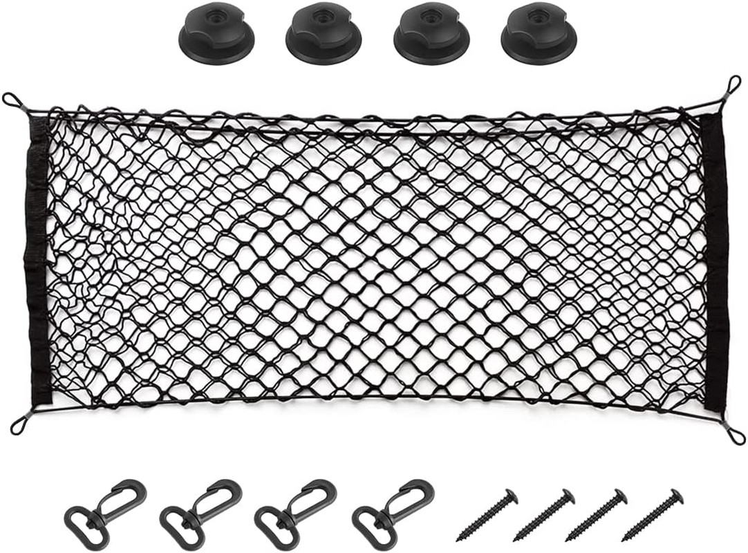 Car Rear Cargo Net, Adjustable Elastic Storage Organizer Net, Trunk Cargo Storag