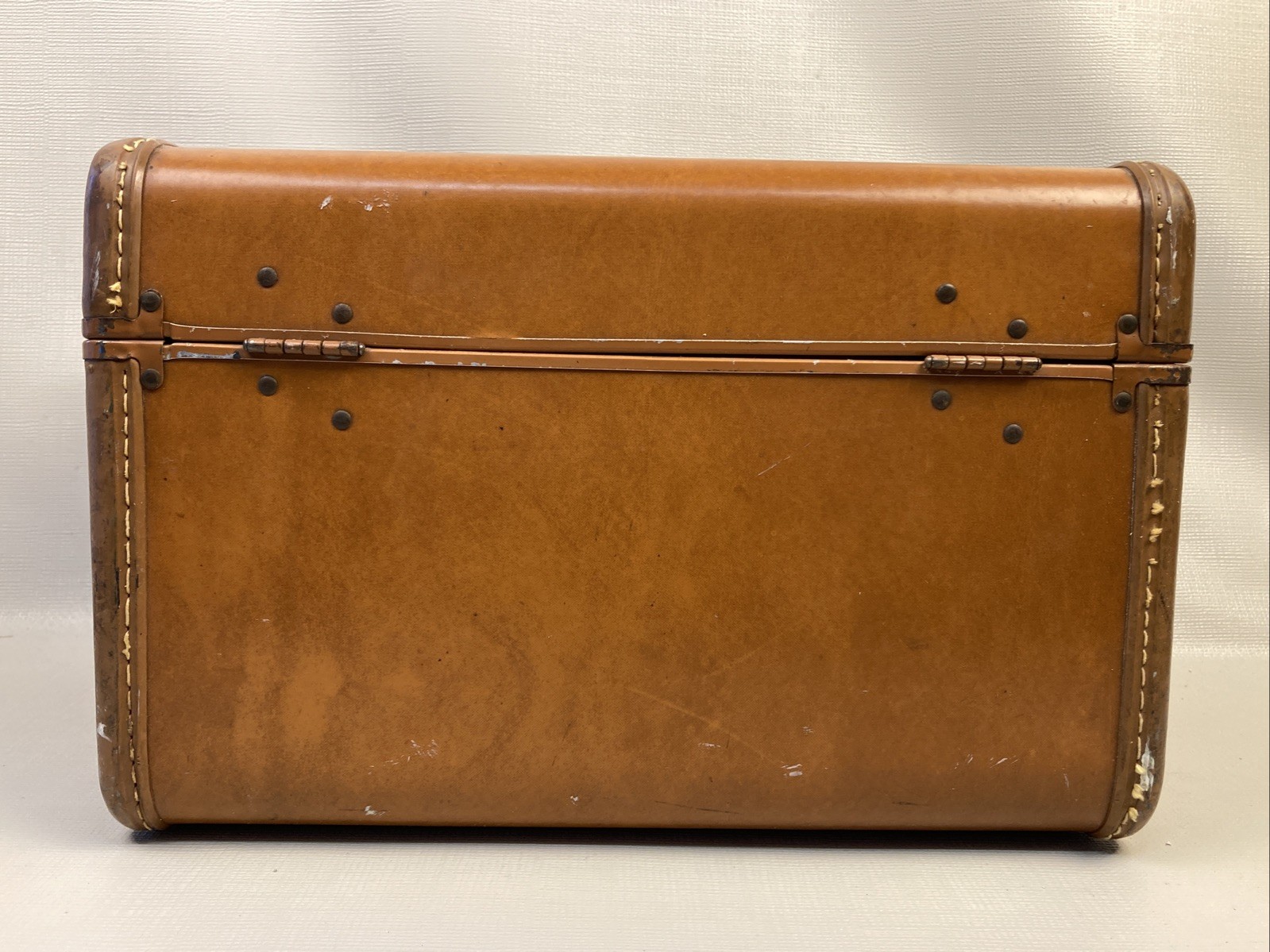 Vintage Samsonite Schwayder #4612 Brown Faux Leather Makeup Train Hard Case GUC