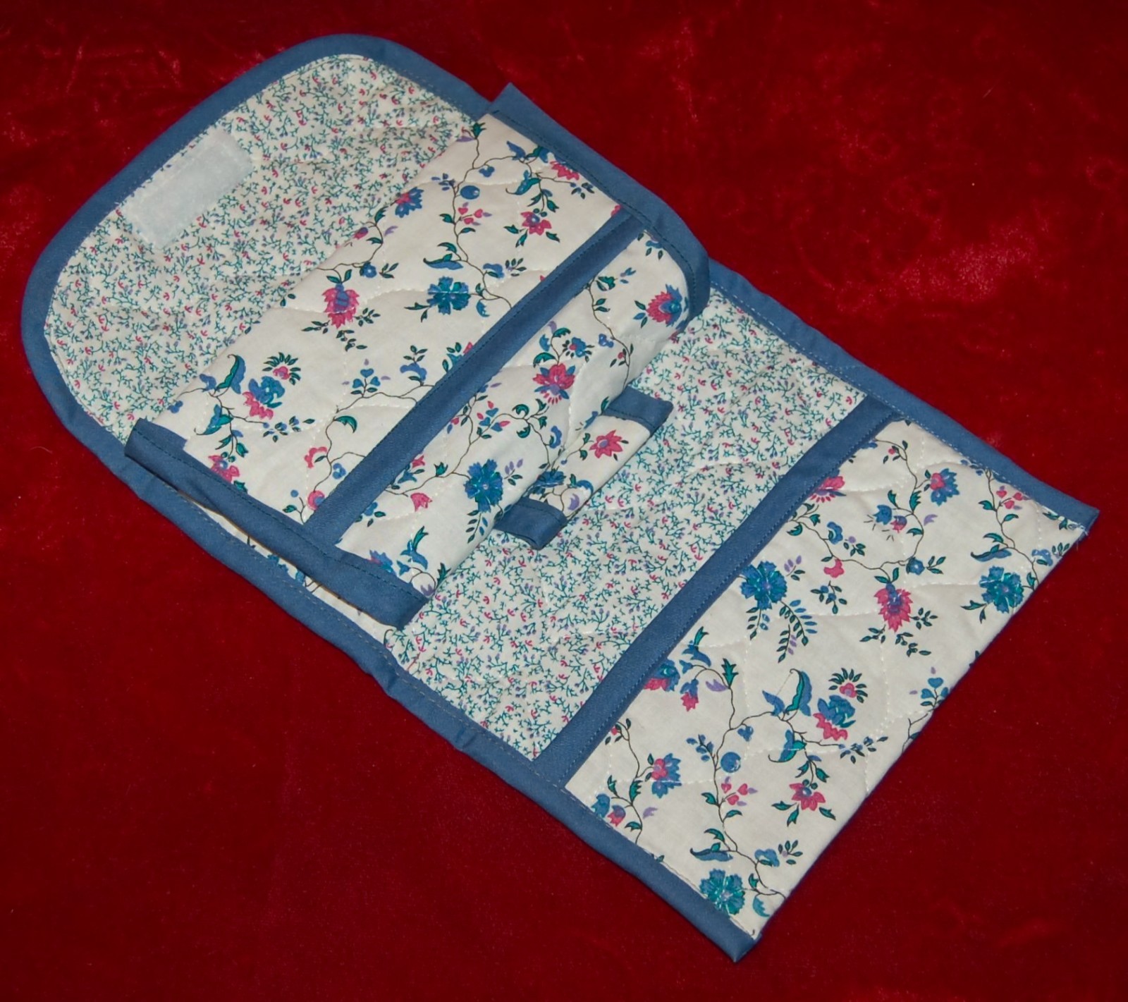 VINTAGE Folding Valet Cosmetics Travel Bag 100% Cotton Handcrafted in California