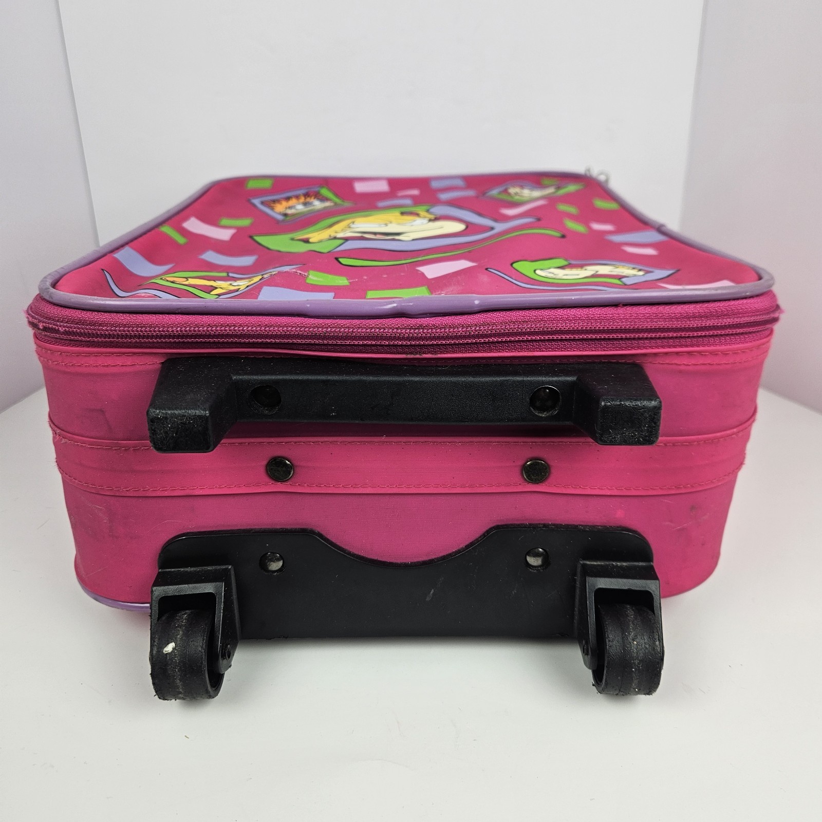 Vintage 1998 Rugrats Child Rolling CarryOn Pink Suitcase Luggage Angelica Viacom