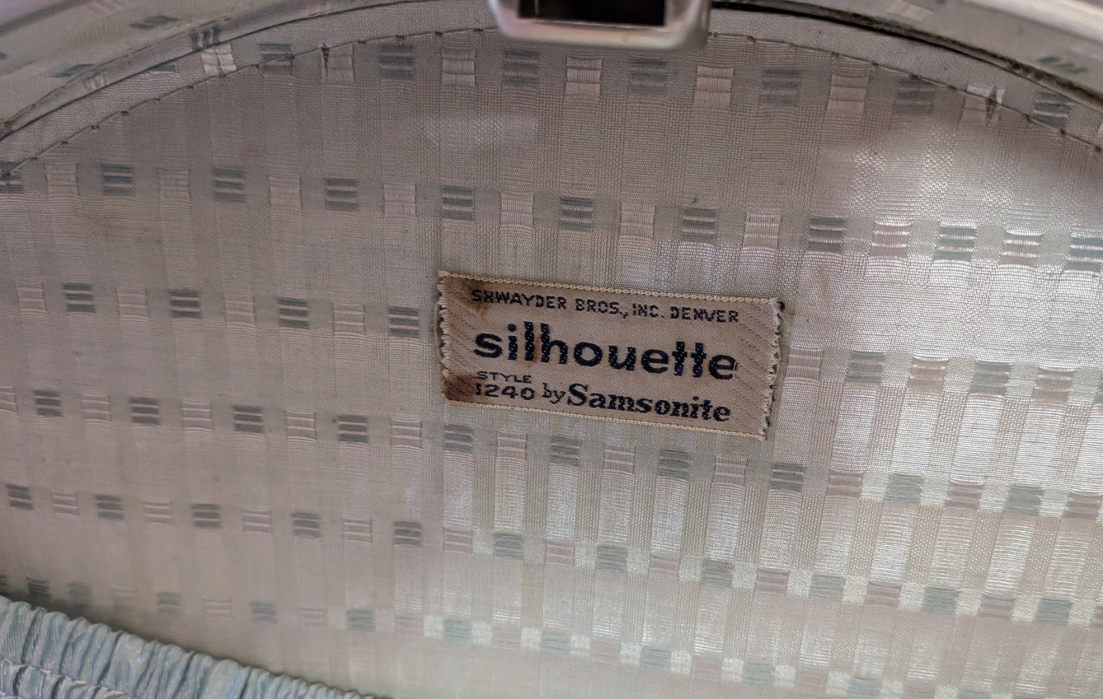 MCM Vintage Turquoise Samsonite Silhouette Hat Box Round Suitcase