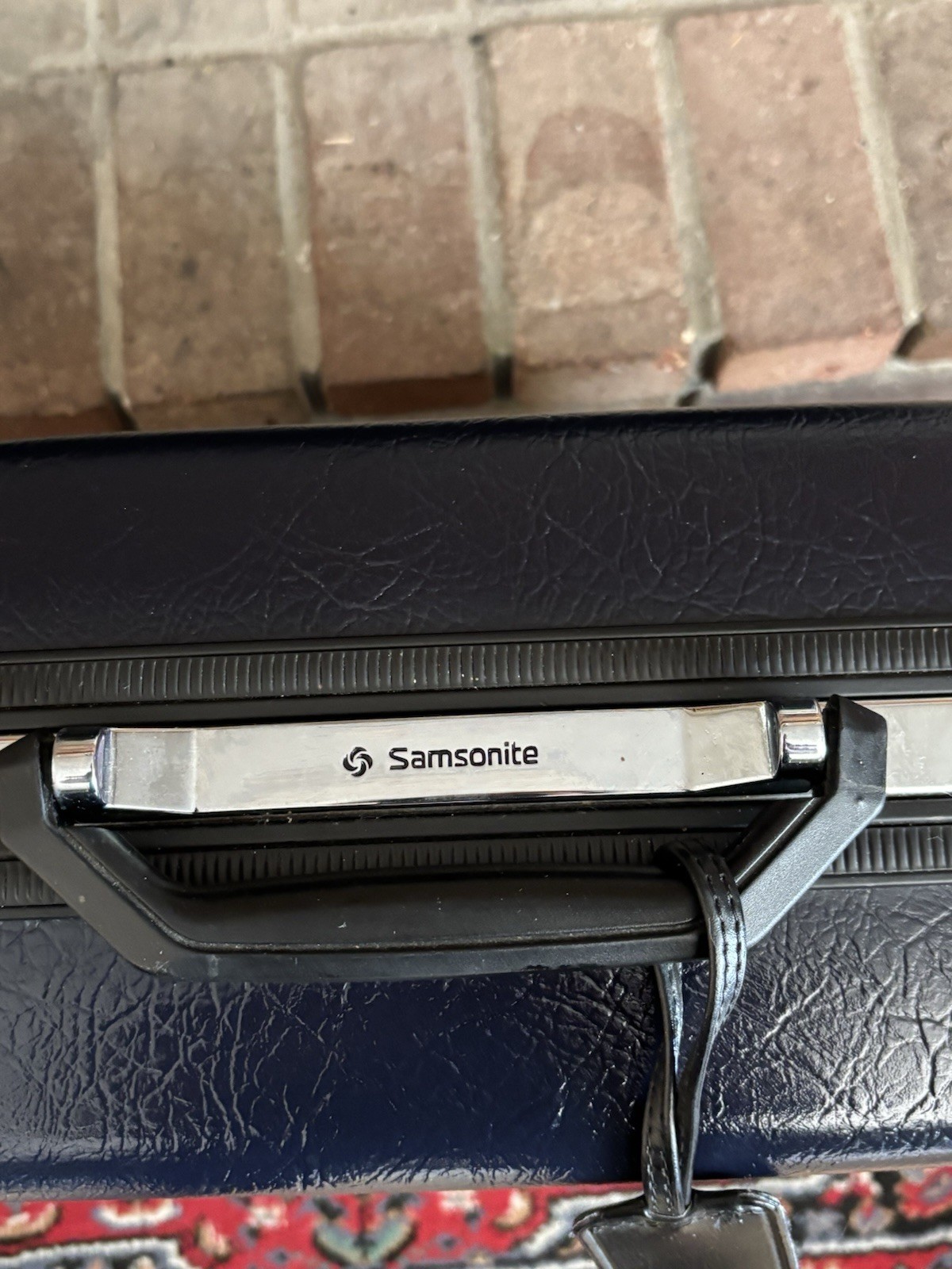 Vintage Samsonite Sentry II Navy Blue Luggage Hard Shell Suitcase 24.5”x19”x8”