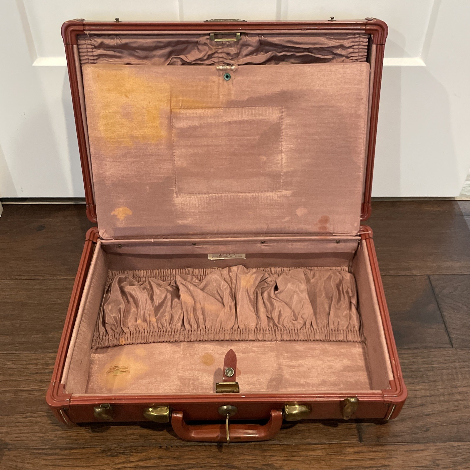 Vintage Samsonite Train Makeup Case Brown Shwayder Bros 1950s Small Suitcase