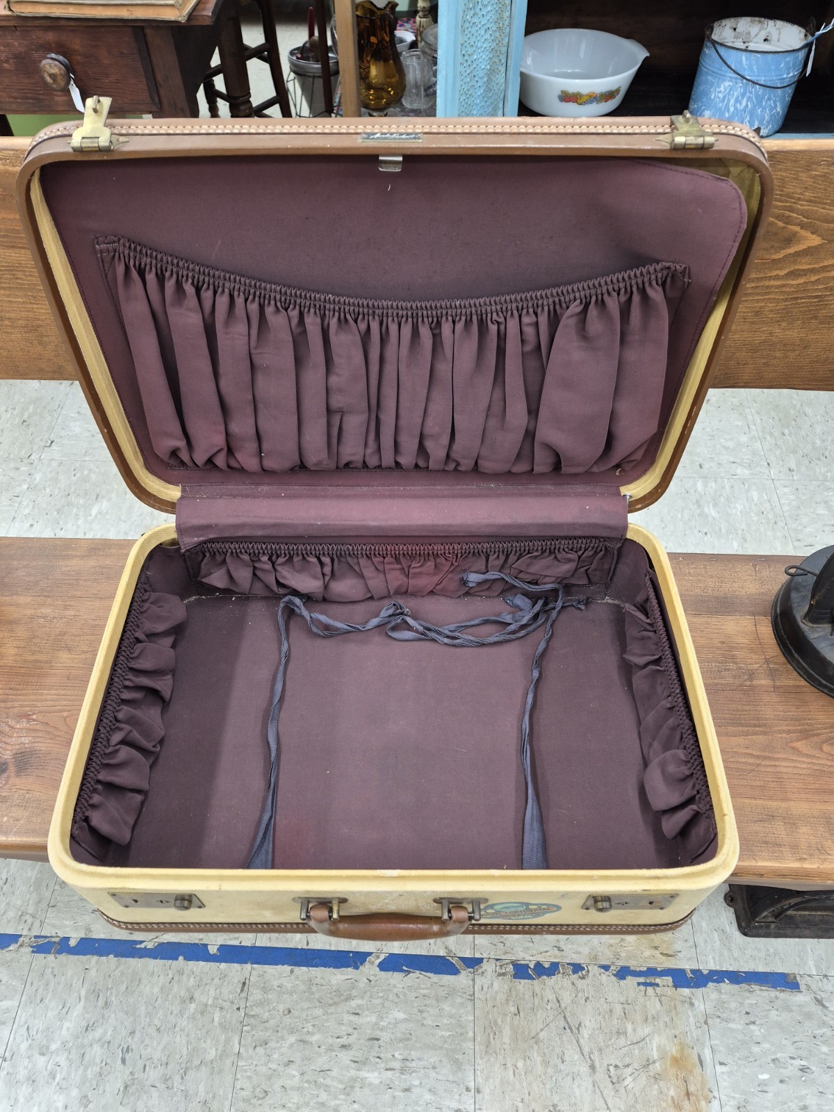 Vintage amelia earhart Travel Suitcase With Stickers