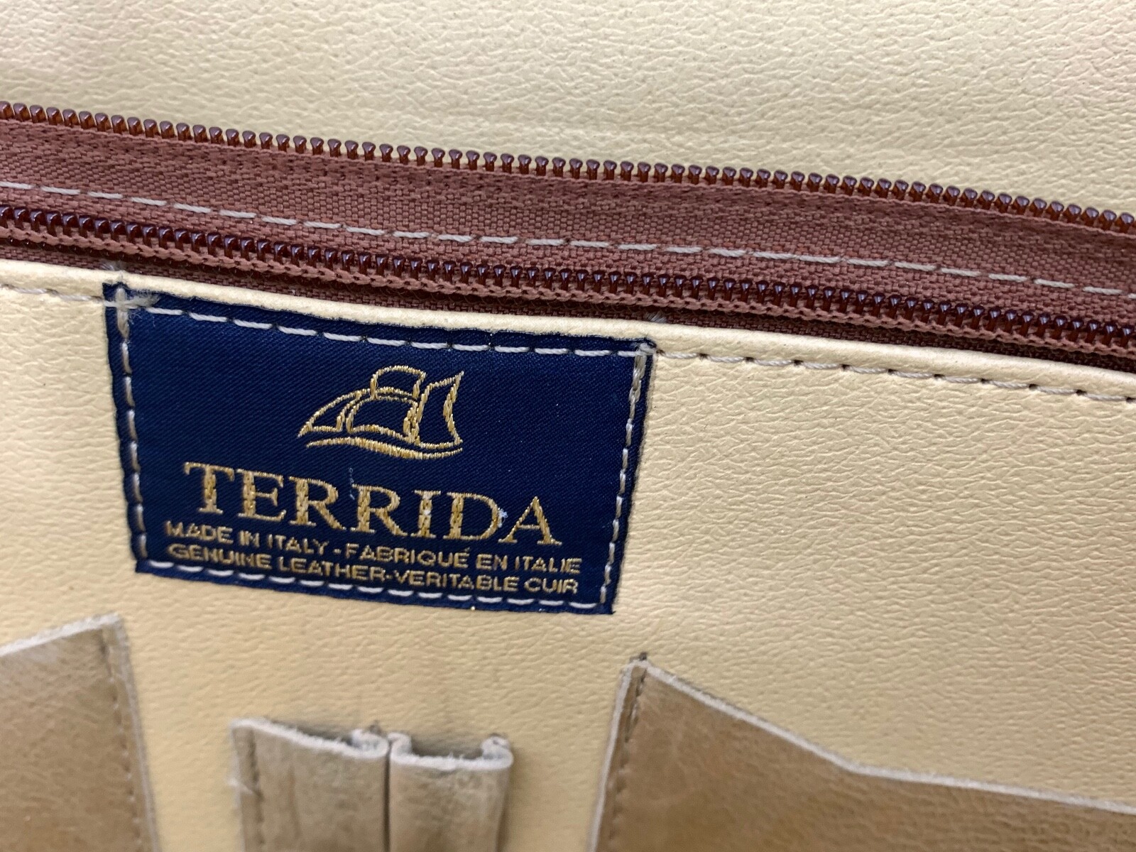 Vintage Tan Terrida Leather Briefcase Professor Doctor Lawyer Ba – 18″x12″x4″