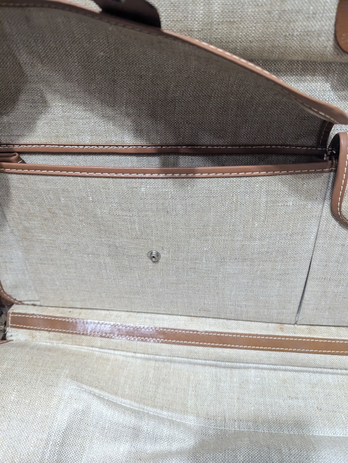 Large Vintage Tommy Traveler LEATHER Suitcase 24”x18”x8” Luggage Hard Case