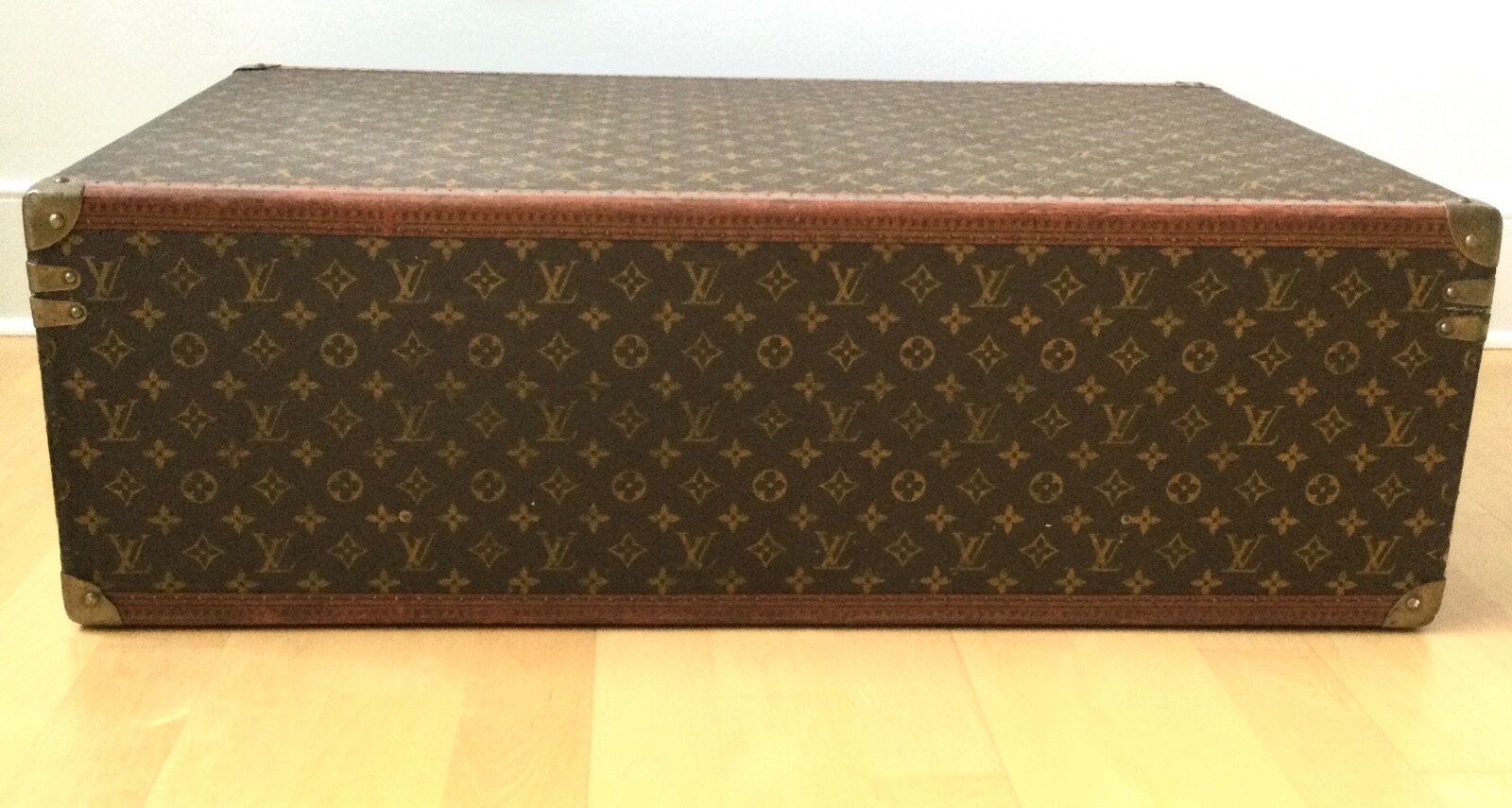 Vintage & Genuine Louis Vuitton Trunk Suitcases Brown Leather LV Logos 