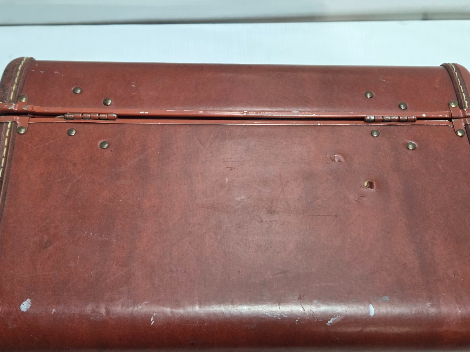 Vintage Samsonite Shwayder Bros Brown Train Case Vanity Luggage With Mirror USA